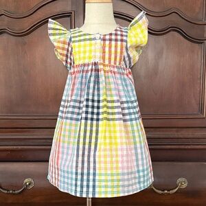 Girls TEA COLLECTION Multicolor Plaid Dress Size 4